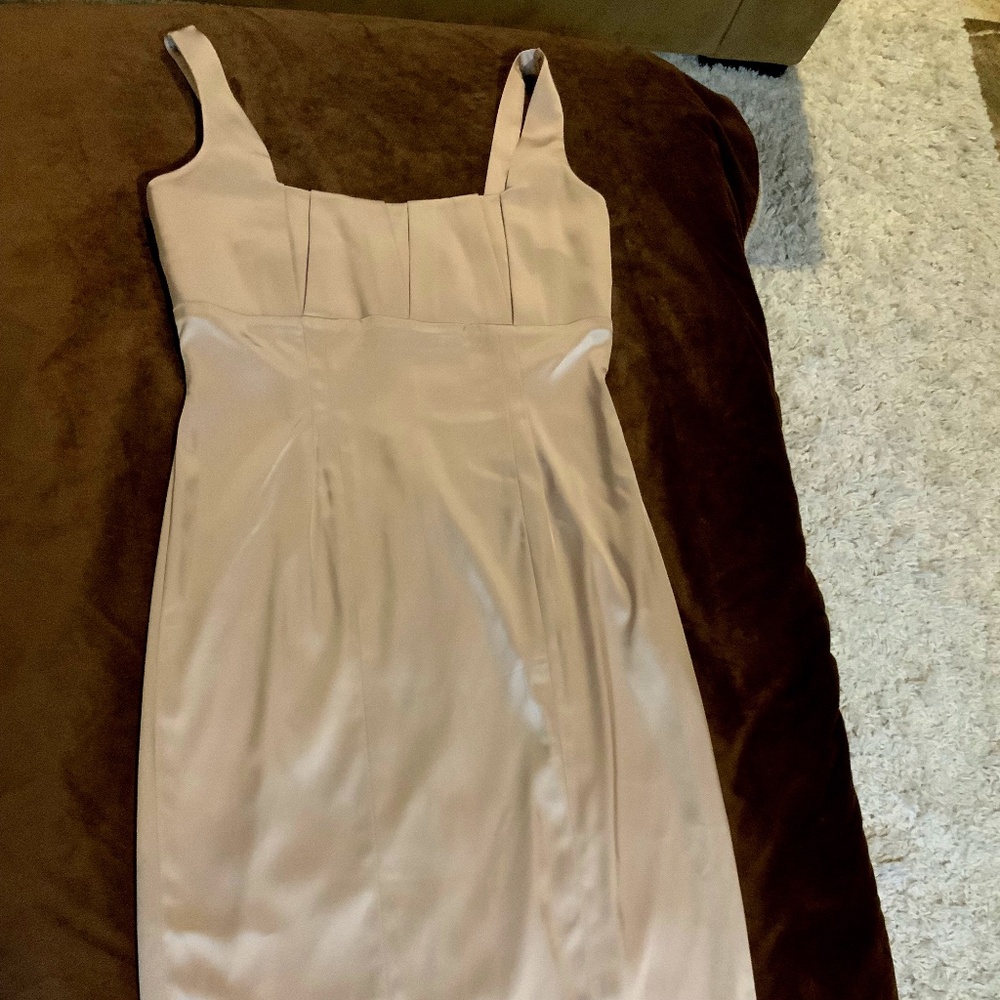 Calvin Klein Gold 8 Satin Cocktail Dress Glamour Party Coquette